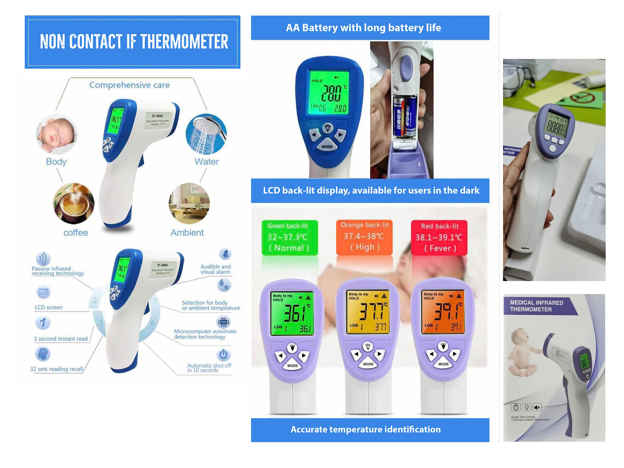 CASE OF Medical Infrared Thermometer ( 48 pcs/ Case) - HassleFree Clean